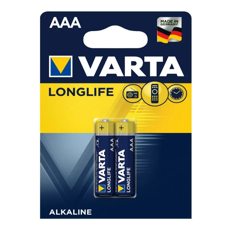 ელემენტი ალკალაინი AAA, BLI 2 VARTA 2 ცალიანი (ლონგლაიფი)