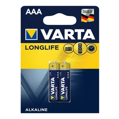 ელემენტი ალკალაინი AAA, BLI 2 VARTA 2 ცალიანი (ლონგლაიფი)
