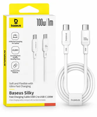 Baseus Silky Fast Charging Cable USB-C to USB-C 100W – 1m – White
