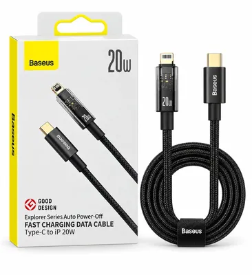 Baseus Explorer Series Auto Power-Off Fast Charging Cable USB-C to Lightning 20W