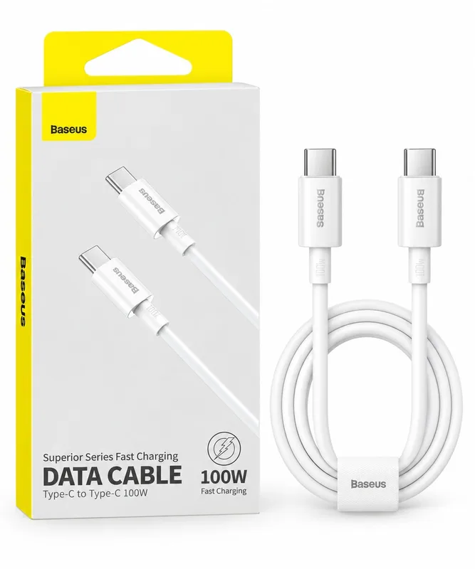 Baseus Superior Series Fast Charging Data Cable USB-C to USB-C 100W – White