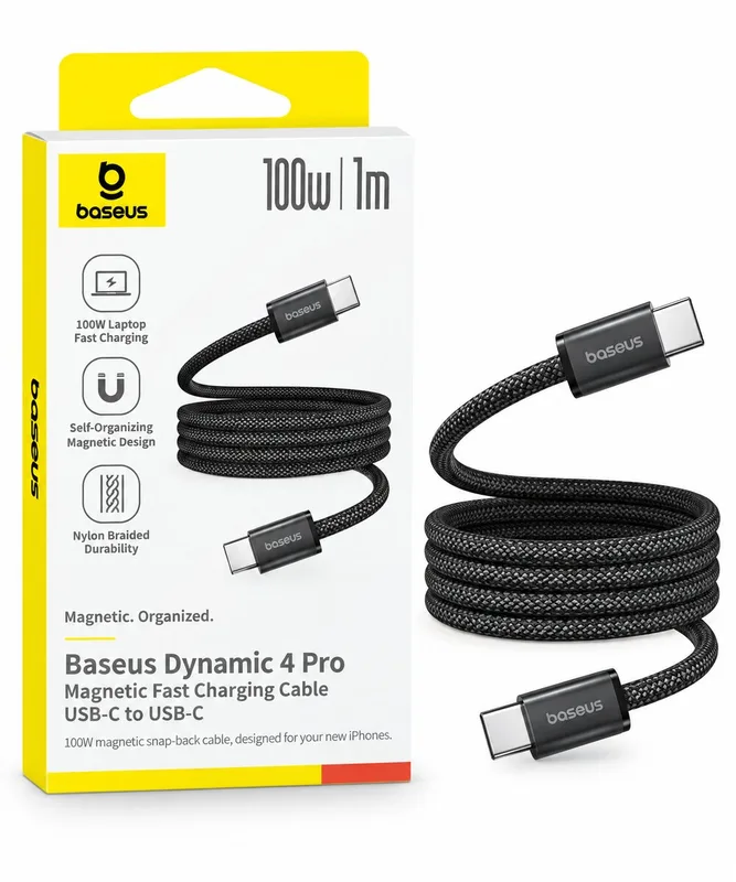 Baseus Dynamic 4 Pro Magnetic Fast Charging Cable USB-C to USB-C 100W – 1m