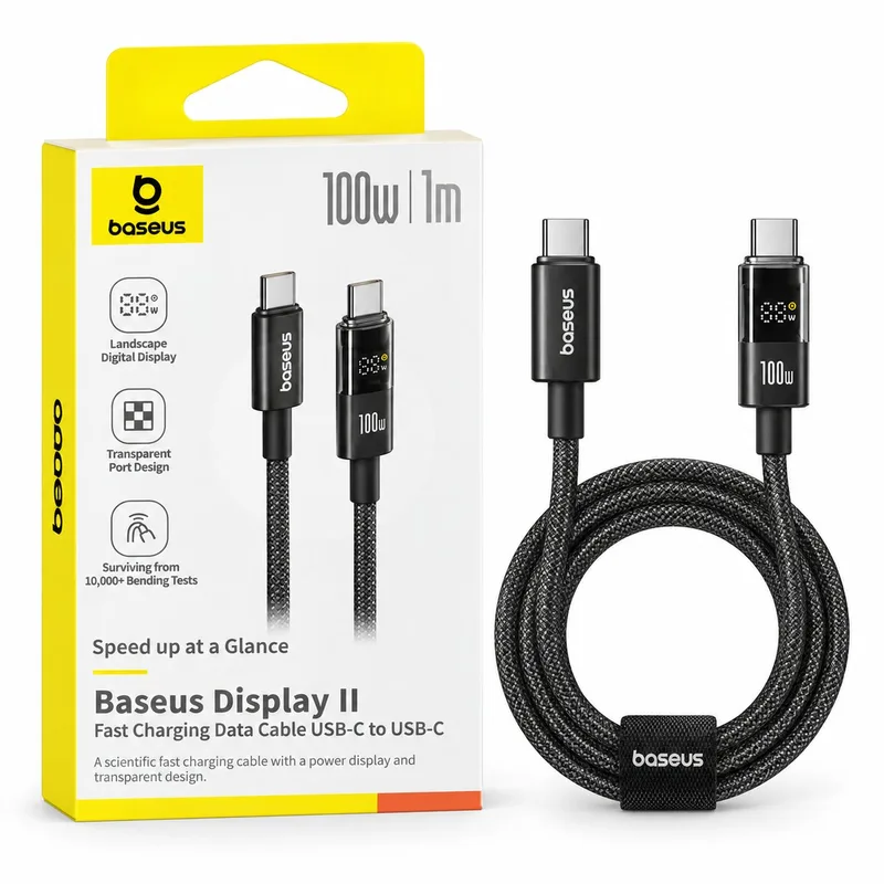 Baseus Display II Fast Charging Data Cable USB-C to USB-C 100W – 1m