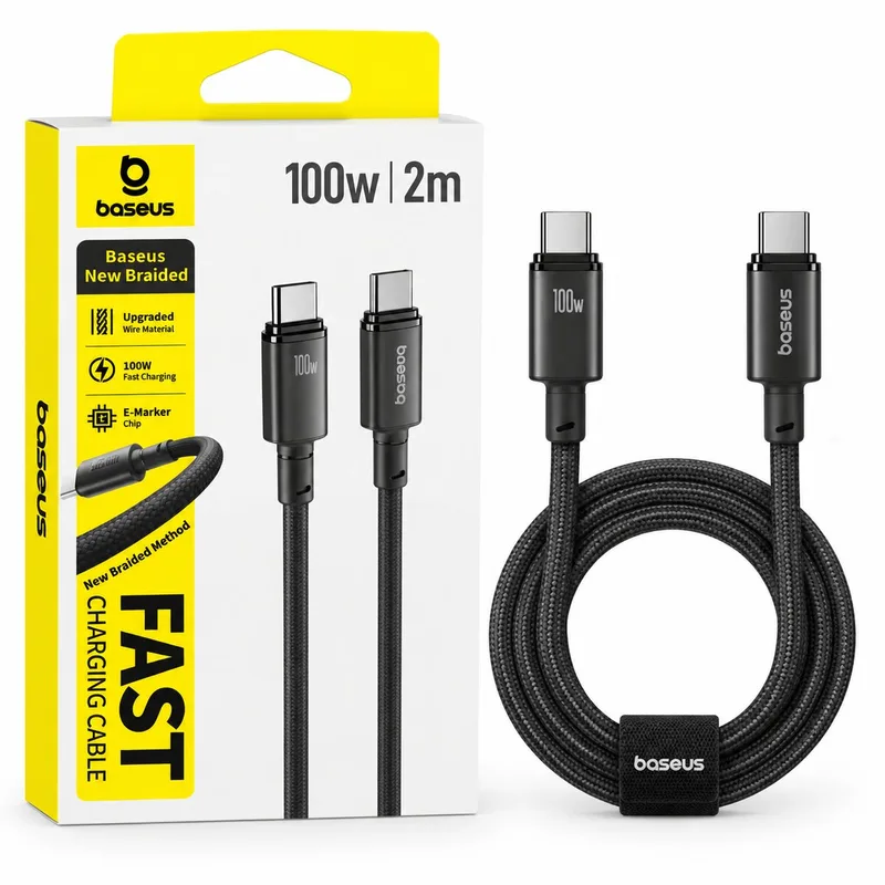 Baseus Fast Charging Cable USB-C to USB-C 100W – 2m – Black
