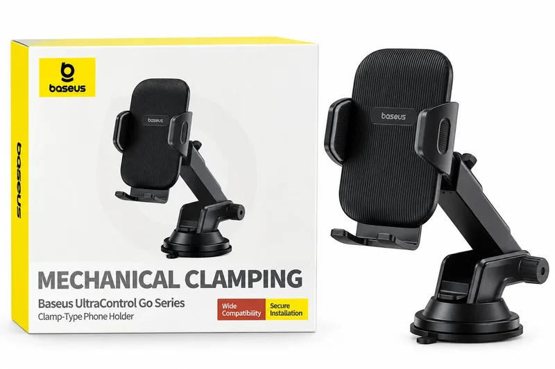 Baseus UltraControl Go Series Clamp-Type Phone Holder – Black