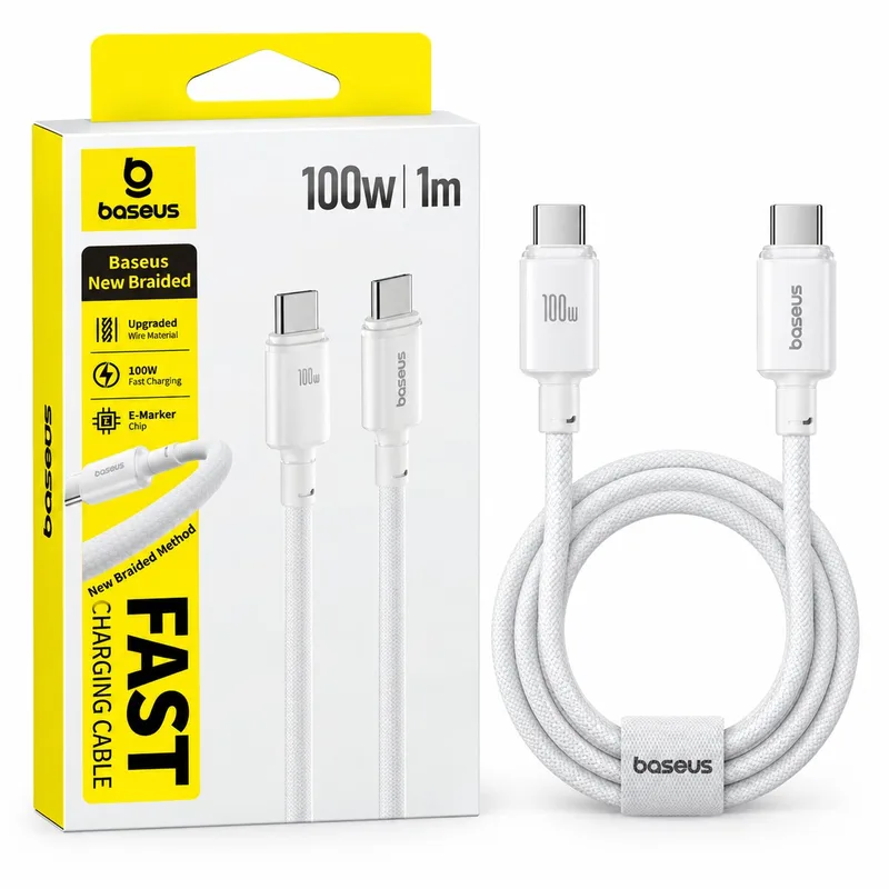 Baseus Fast Charging Cable USB-C to USB-C 100W – 1m – White