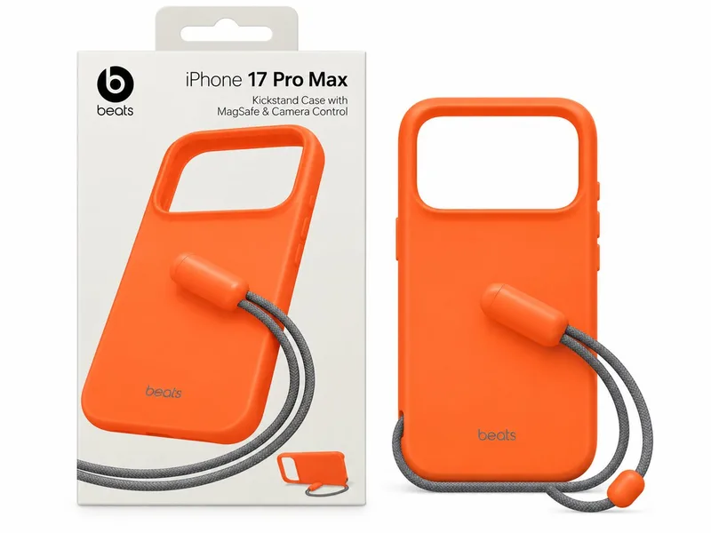iPhone 17 Pro Max Beats Kickstand Case with Rope – Sierra Orange