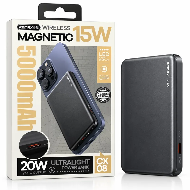 Remax CX08 Magnetic Wireless Power Bank 5000mAh 20W / 15W