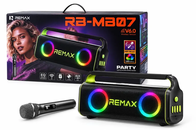 REMAX RB-MB07 Party Lights Wireless Portable Speaker Black – 80W