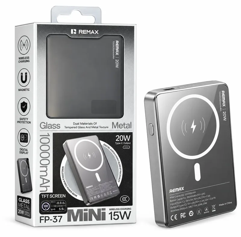 Remax FP-37 Mini Magnetic Wireless Power Bank 10000mAh 20W / 15W
