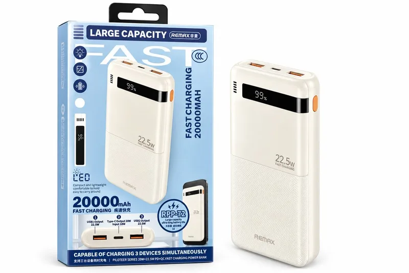 Remax RPP-72 Power Bank 20000mAh 22.5W Fast Charging WHITE