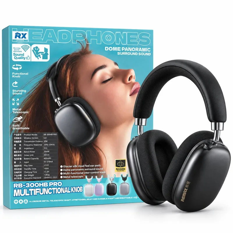 Remax RB-300HB Pro Wireless Headphones - Black