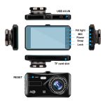 მანქანის ვიდეოკამერა Dual Lens Vehicle Blackbox DVR - Image 7