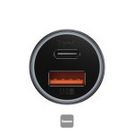 Baseus Golden Contactor Max Dual Fast Charger Car Charger U+U 60W Dark Gray - Image 2