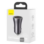 Baseus Golden Contactor Max Dual Fast Charger Car Charger U+U 60W Dark Gray