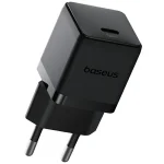 Baseus Palm Fast Charger 1C 20W EU Cluster Black (with Baseus Mini White Cable USB-C to USB-C 60W (20V/3A) 1m Cluster Black) - Image 4