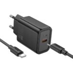 Hoco N62 Gentle single port PD30W charger set(C to iP)(EU) black - Image 2