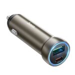 Hoco Z54A Prosperous 48W dual port PD30W+QC3.0 car charger Gold - Image 2