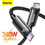 Baseus Tungsten Gold Fast Charging Data Cable Type-C to Type-C 240W 1m Black