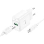 Hoco C140A Smart single port QC3.0 charger set(Micro)(EU) White
