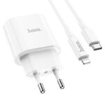 Hoco C94A Metro single port PD20W charger set(C to iP)(EU) White