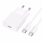 Hoco N72 Speed single-port PD20W ultra-thin charger set(C to C)(EU) white