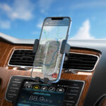 Hoco CA103 vertical and horizontal air outlet gravity car holder black metal gray - Image 3