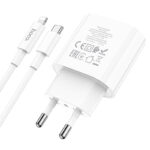 Hoco N64 Ingenious single port PD20W charger set(C to iP)(EU) white