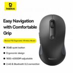 OS-Baseus F02 Ergonomic Wireless Mouse Bluetooth Single Cosmic Black - Image 4