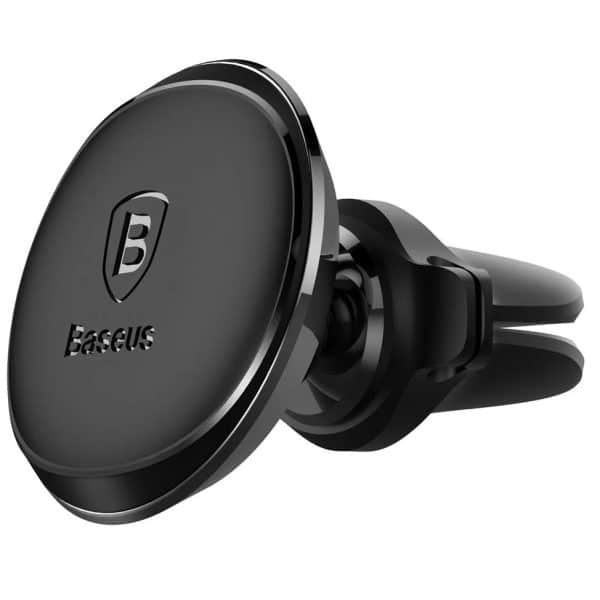OS-Baseus Magnetic Car Mount Phone Holder with Cable Clip Air Vent Version Cluster Black