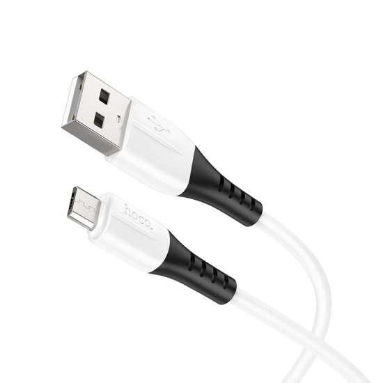 Hoco X82 Micro silicone charging data cable  White